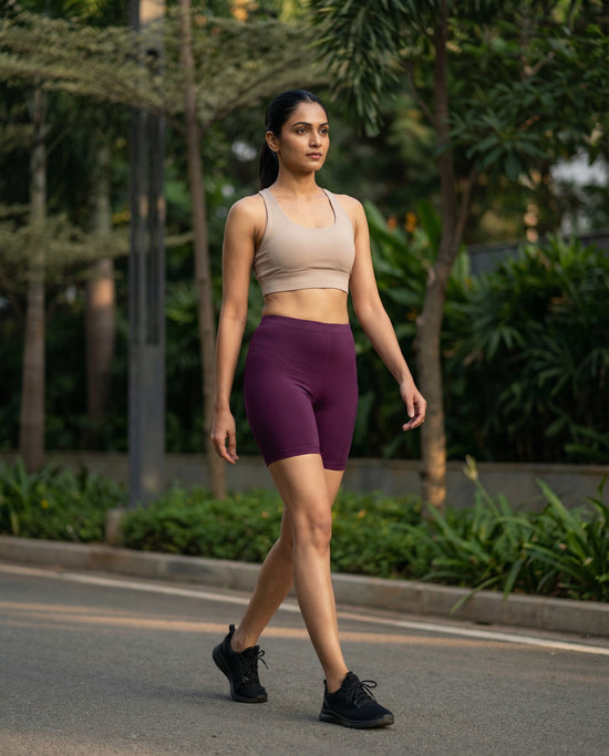 EMI -  High-Rise Livaeco™ Viscose Comfort Shorts – Plum