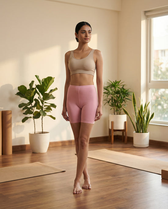 EMI -  High-Rise Livaeco™ Viscose Comfort Shorts – Pink