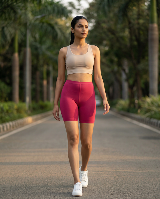 EMI -  High-Rise Livaeco™ Viscose Comfort Shorts – Fuchsia