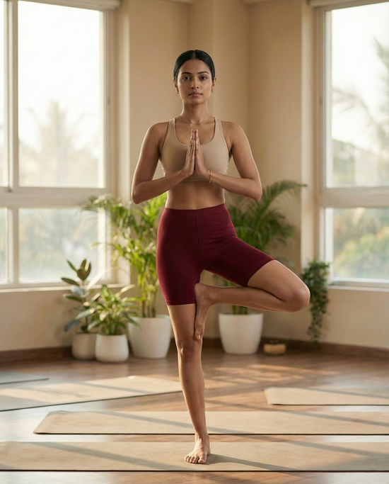 EMI -  High-Rise Livaeco™ Viscose Comfort Shorts – French wine