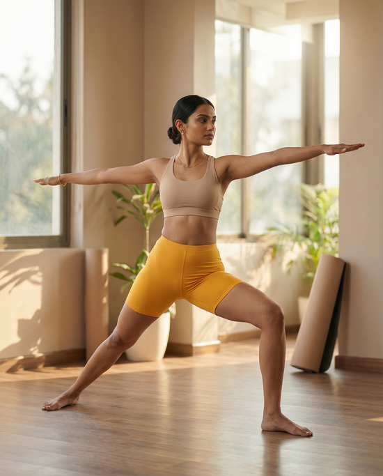 EMI -  High-Rise Livaeco™ Viscose Comfort Shorts – Bright Mari Gold