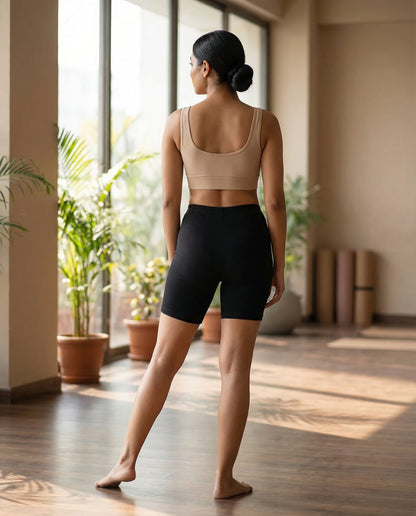 EMI -  High-Rise Livaeco™ Viscose Comfort Shorts – Black