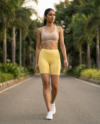 EMI -  High-Rise Livaeco™ Viscose Comfort Shorts – Butter Cup