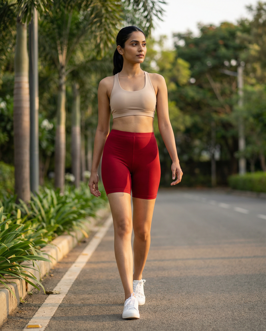 EMI -  High-Rise Livaeco™ Viscose Comfort Shorts – Scarlet