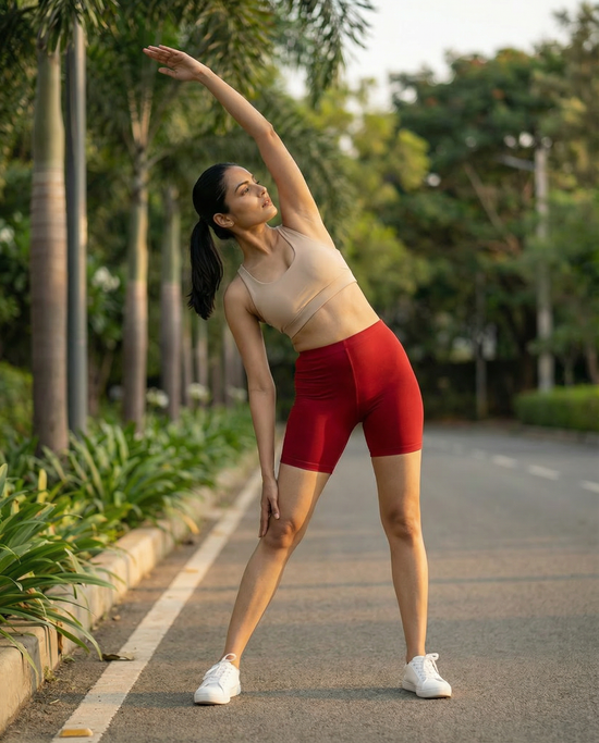 EMI -  High-Rise Livaeco™ Viscose Comfort Shorts – Scarlet