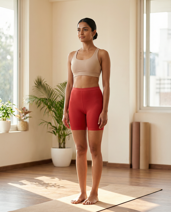 EMI -  High-Rise Livaeco™ Viscose Comfort Shorts – Poinsettia